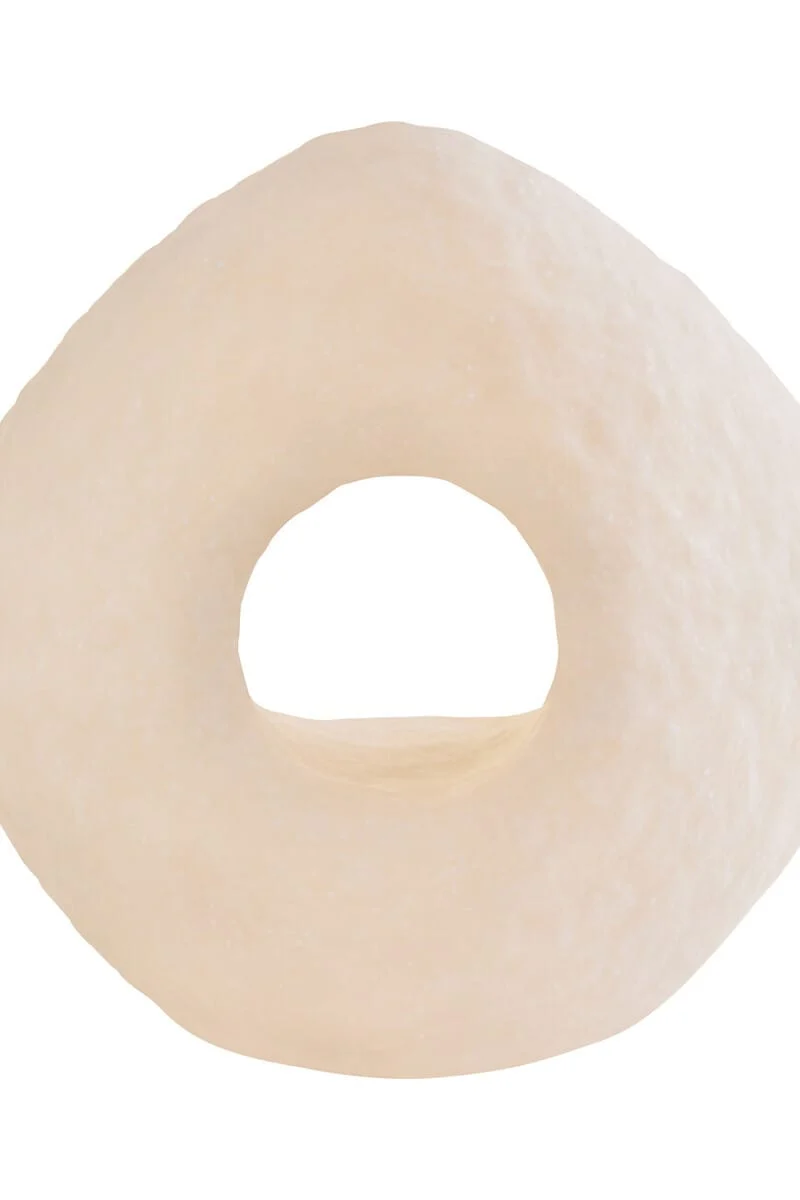 Broc Cream Textured Geometric Sculpture