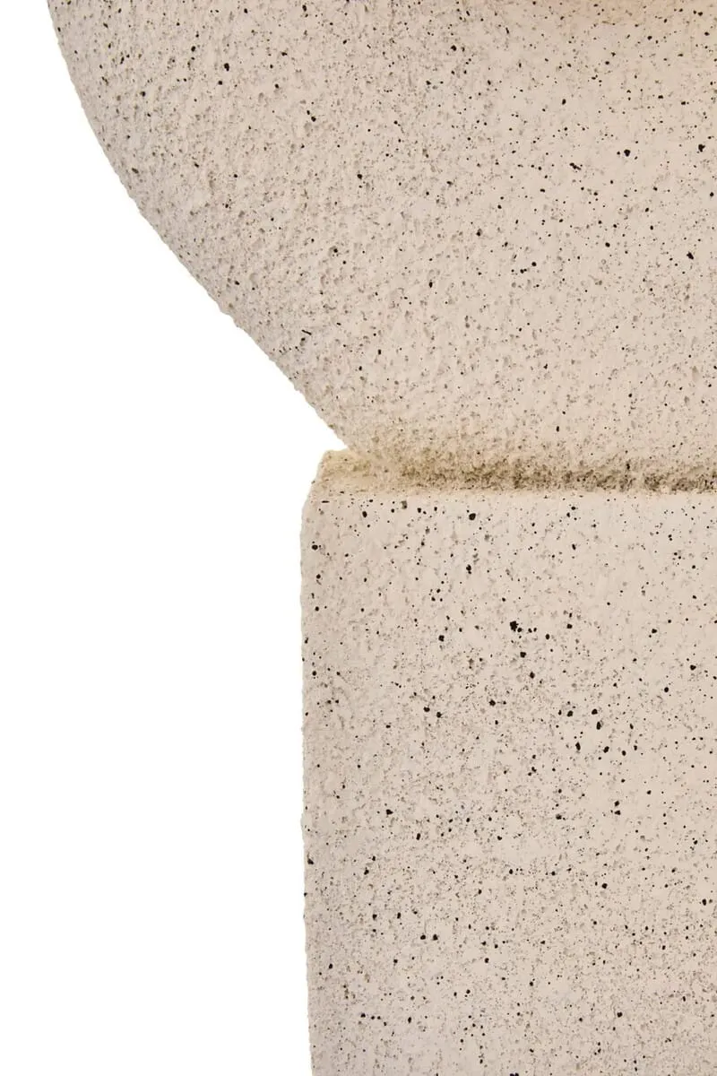 Broc Cream Textured Abstract Loop Sculpture On Pedestal