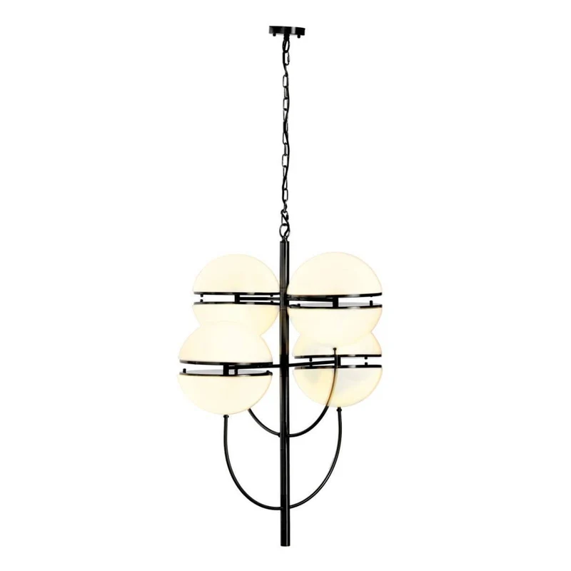 Abira Four Ball Matt Black Pendant Light
