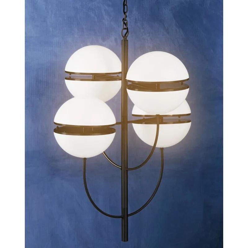 Abira Four Ball Matt Black Pendant Light