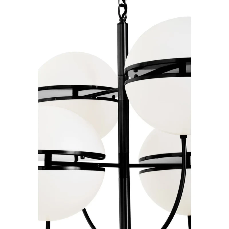 Abira Four Ball Matt Black Pendant Light