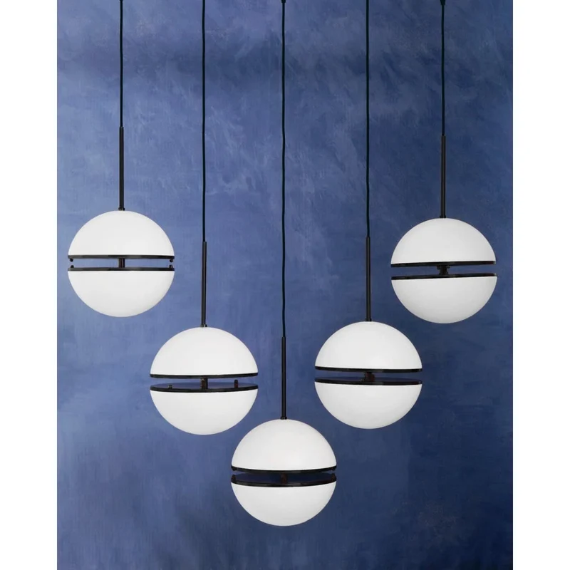 Abira Five Ball Matt Black Pendant Light