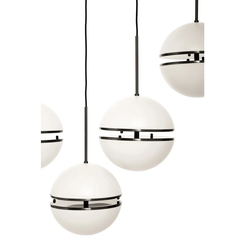 Abira Five Ball Matt Black Pendant Light