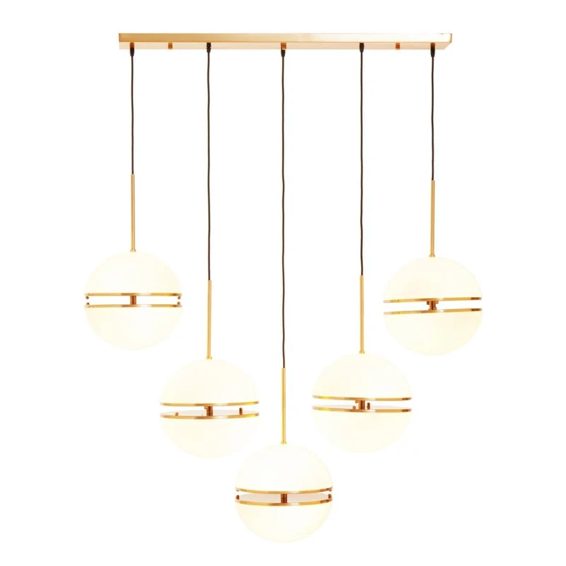 Abira Five Ball Brass Pendant Light