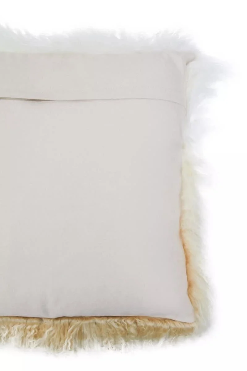 Bosie Real Mongolian Fur Natural Ombre Square Cushion