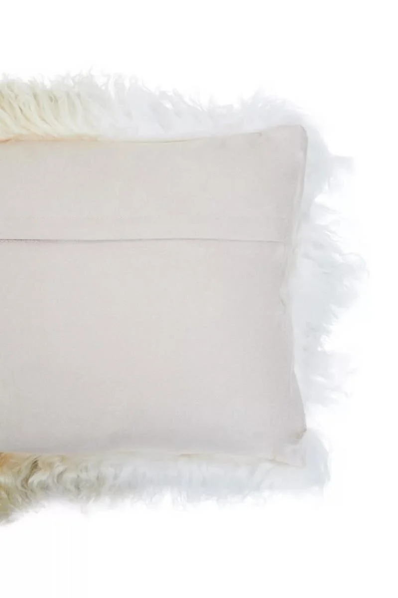 Bosie Real Mongolian Fur Natural Ombre Rectangular Cushion