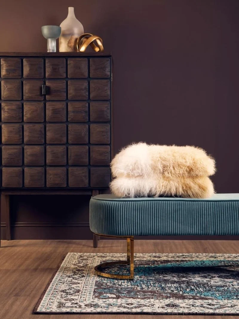 Bosie Real Mongolian Fur Natural Ombre Rectangular Cushion