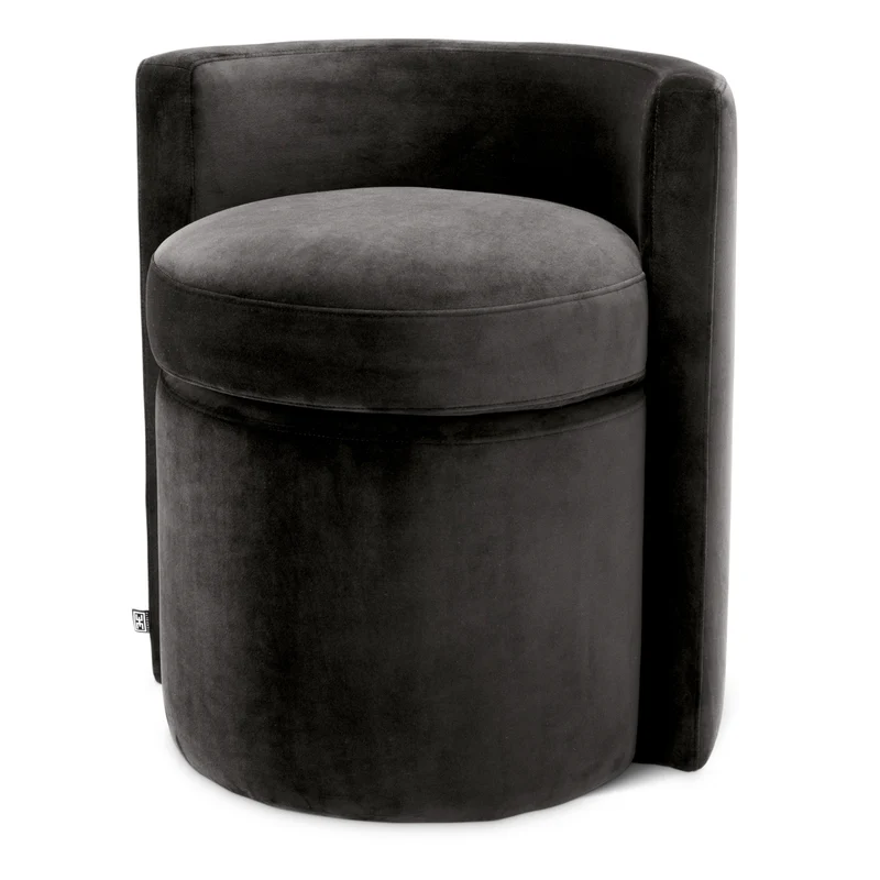 STOOL ARCADIA - ROCHE DARK GREY VELVET