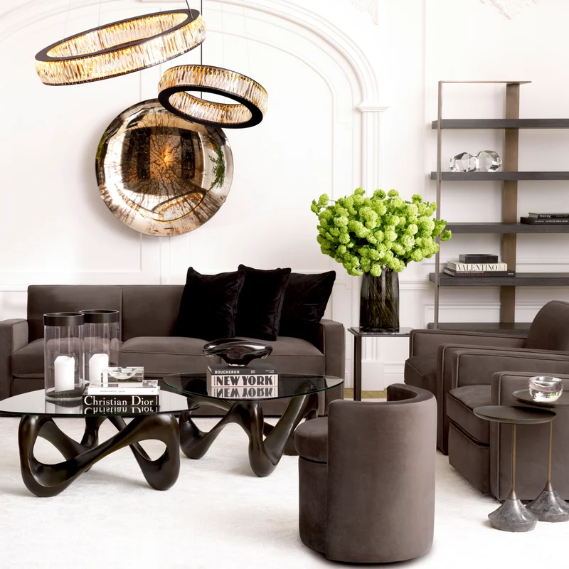 STOOL ARCADIA - ROCHE DARK GREY VELVET