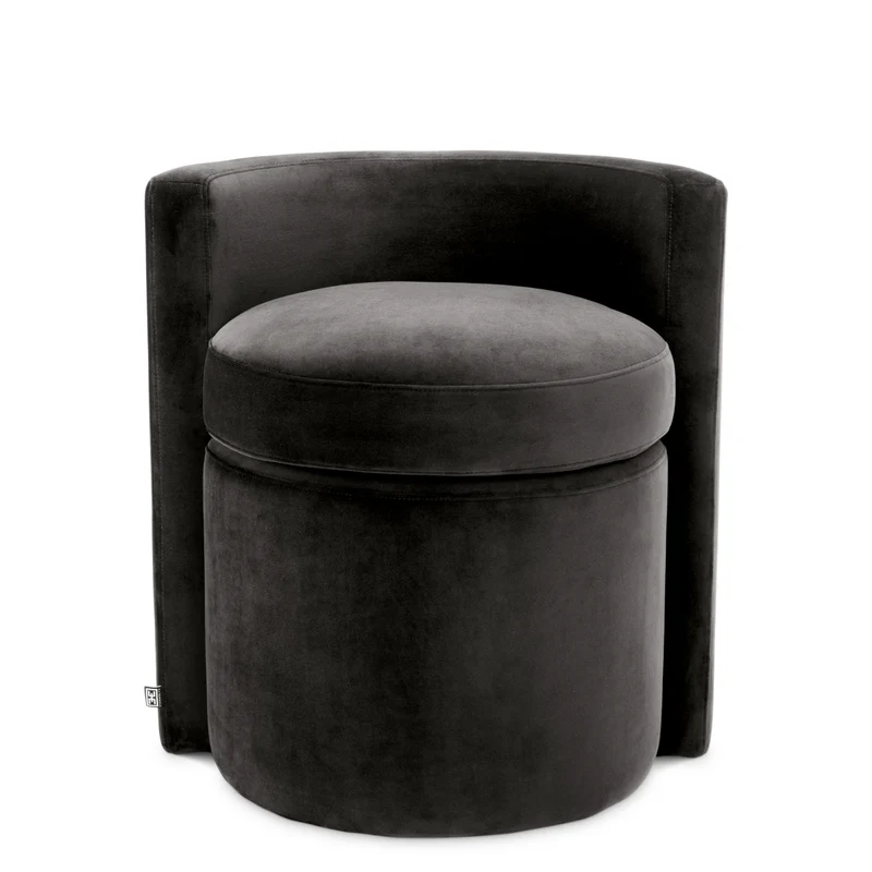 STOOL ARCADIA - ROCHE DARK GREY VELVET