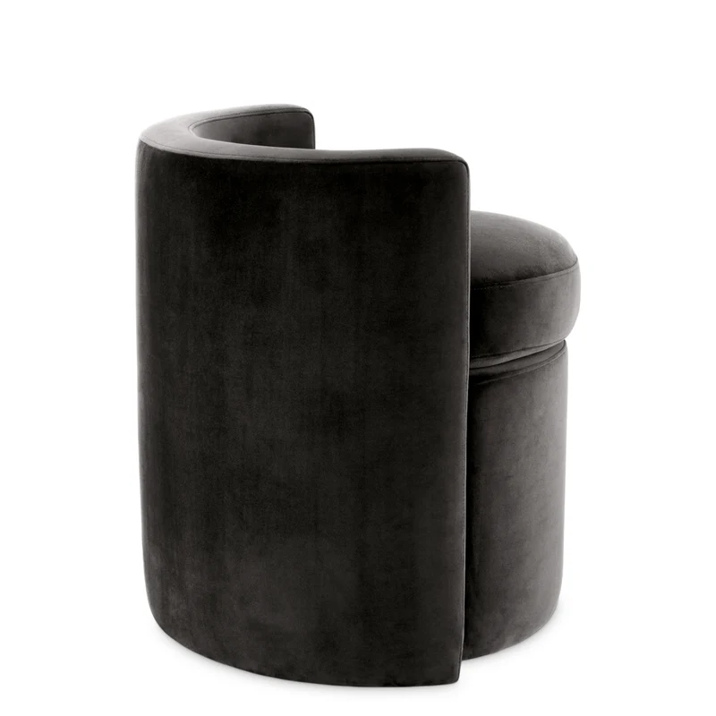 STOOL ARCADIA - ROCHE DARK GREY VELVET