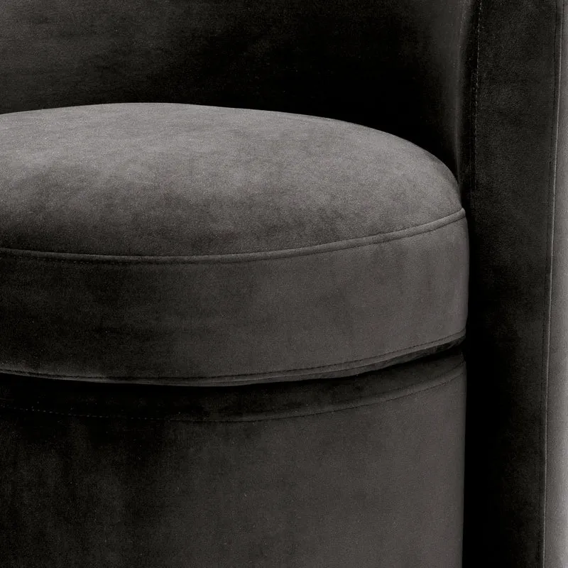 STOOL ARCADIA - ROCHE DARK GREY VELVET