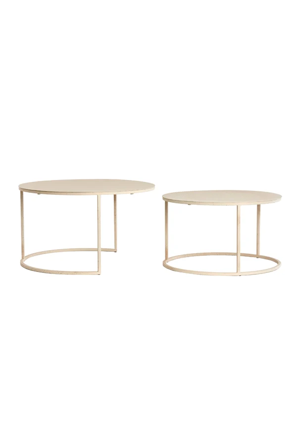 Coffee table S/2 65x38+75x42 cm SADAR sand+l brown spotted | OUTLET