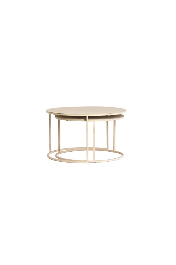 Coffee table S/2 65x38+75x42 cm SADAR sand+l brown spotted | OUTLET