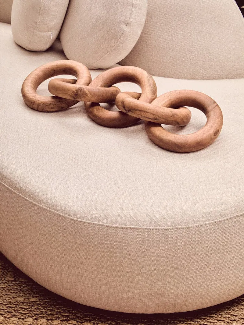 Cato Natural Wooden 5 Link Chain Decor | OUTLET