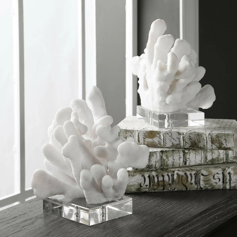 Charbel White Bookends, Set/2| OUTLET