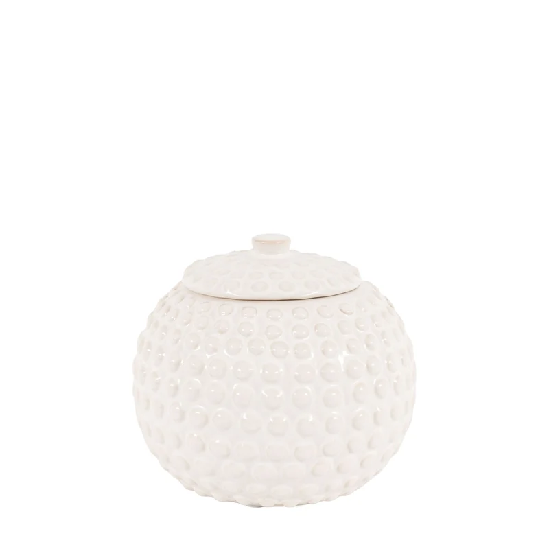Alba Beaded Trinket Jar White Large | OUTLET