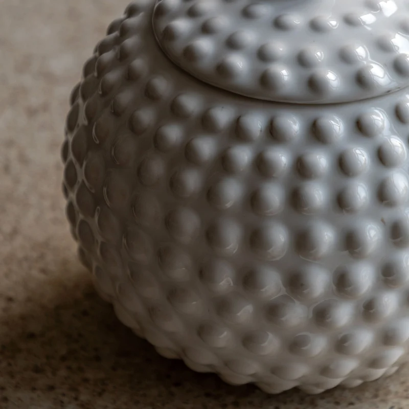 Alba Beaded Trinket Jar White Large | OUTLET