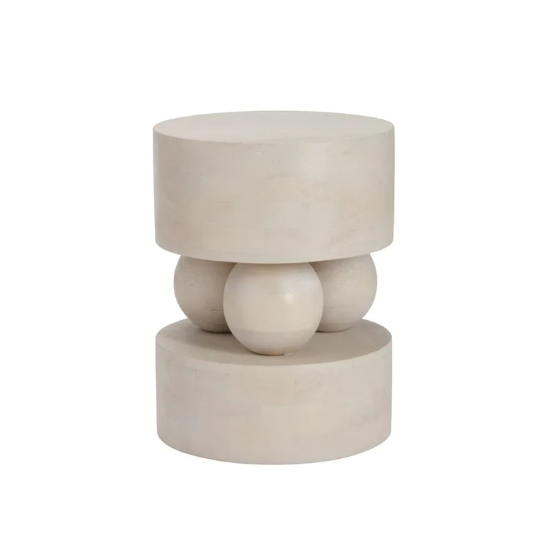 Sachi White Side Table