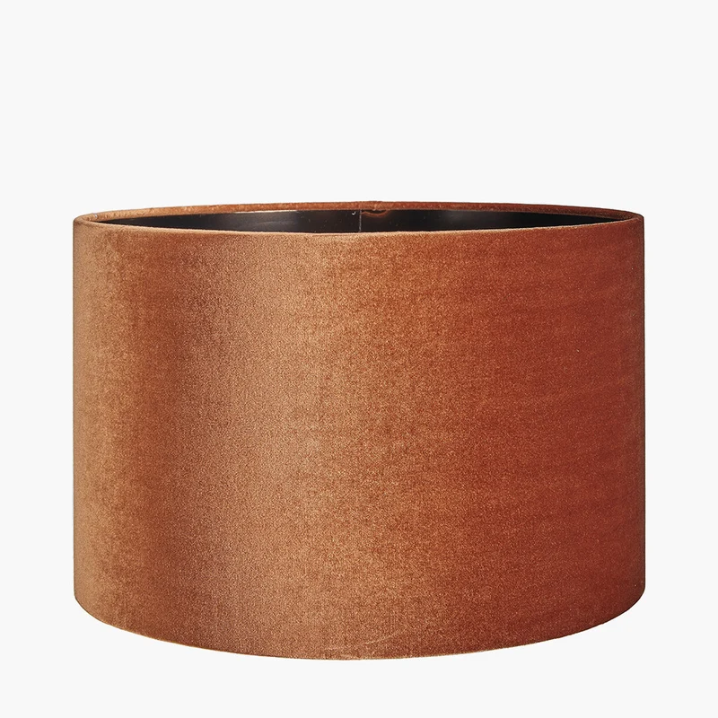 Bow 35cm Tobacco Velvet Cylinder Shade | OUTLET