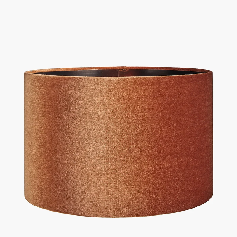 Bow 35cm Tobacco Velvet Cylinder Shade | OUTLET