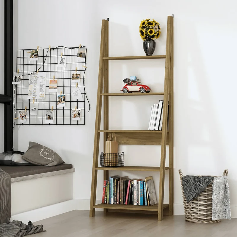 Tiva Oak Ladder Bookcase