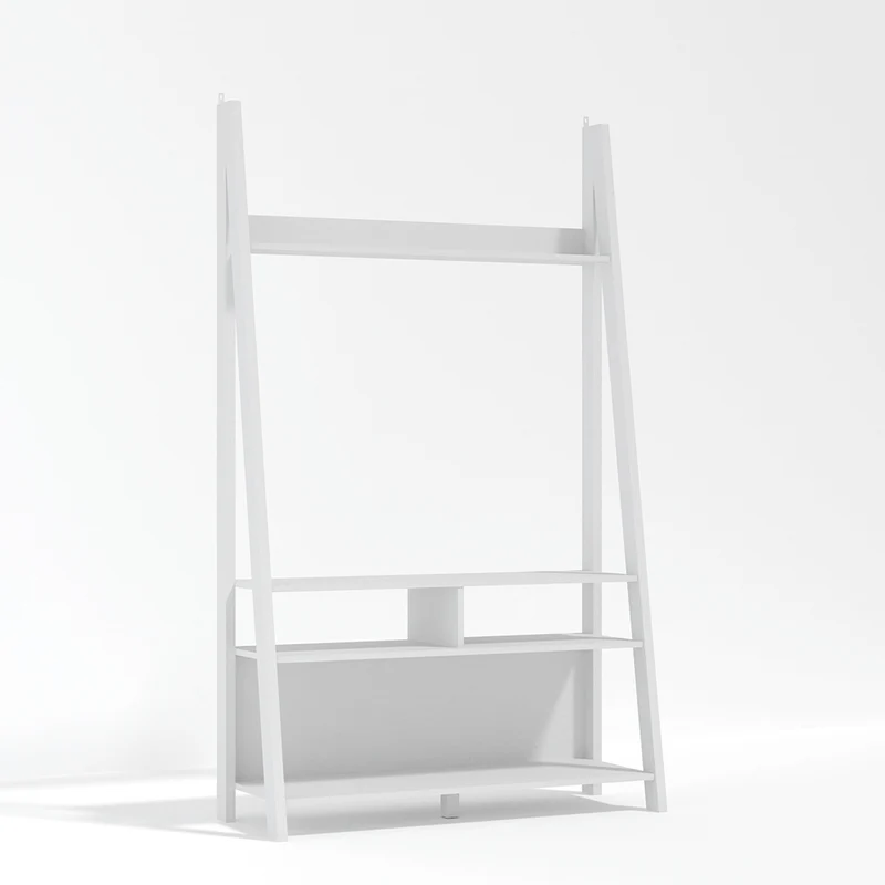 Tiva Oak Corner Ladder Shelving