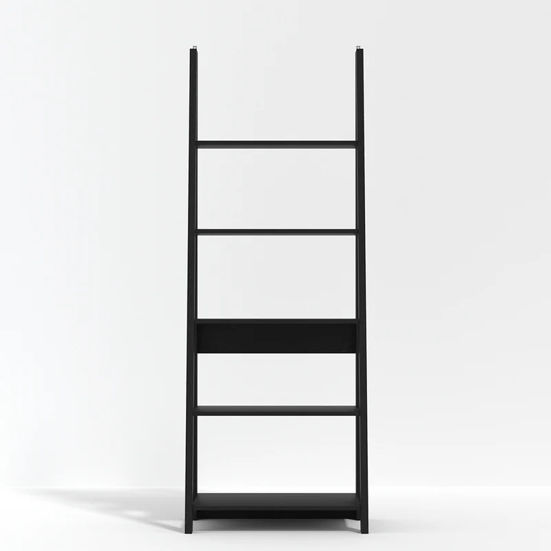 Tiva Black Ladder Bookcase