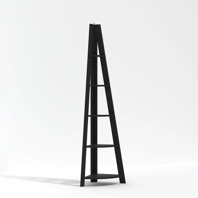 Tiva Black Corner Ladder Shelving