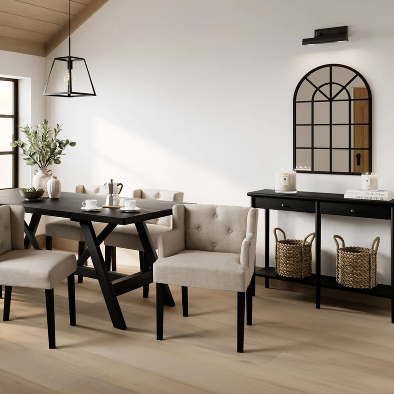 Shay Stone Winged Dining Chair with Arms