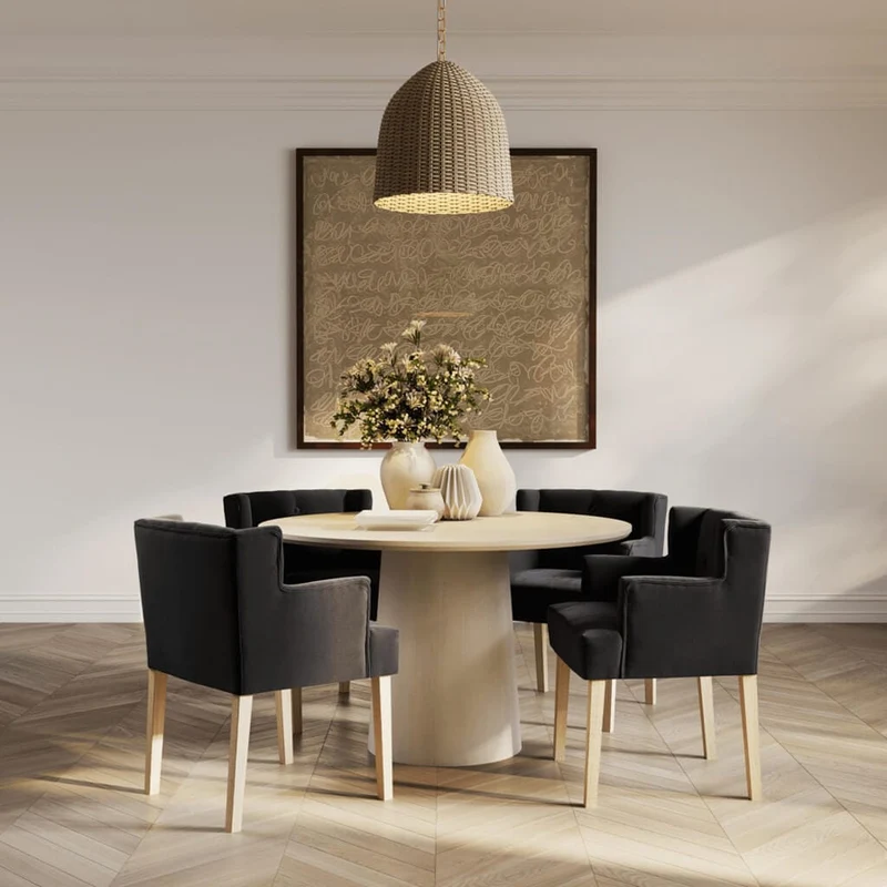 Shay Anthracite Winged Chair with Arms