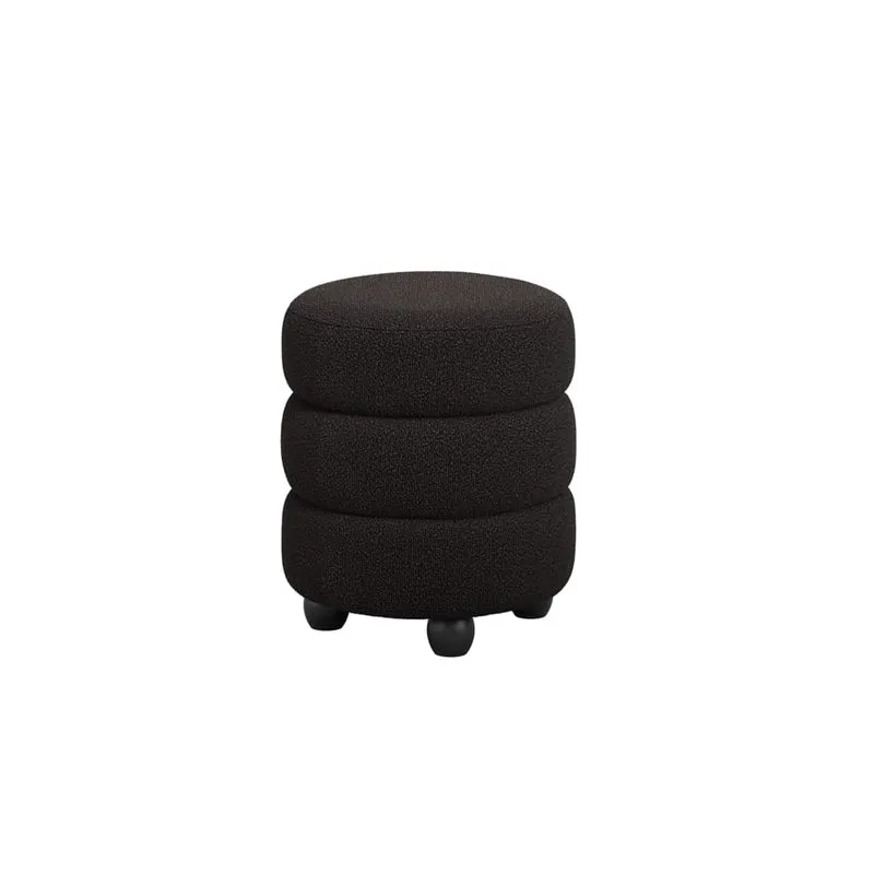 Emi Black and Black Pouffe