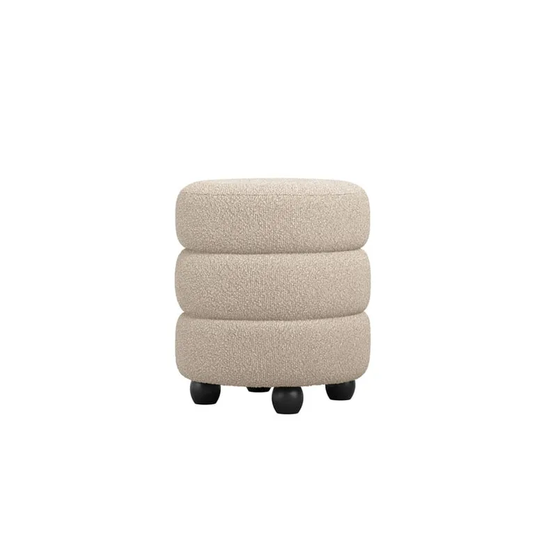 Emi Black and Black Pouffe