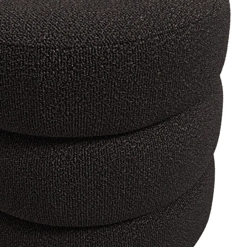 Emi Black and Black Pouffe