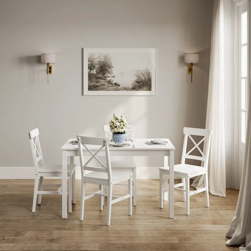 Crawford White 4 Seater Dining Set