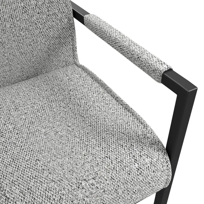 Cleaver Smoked Pearl and Black Dining Chairs with Arms