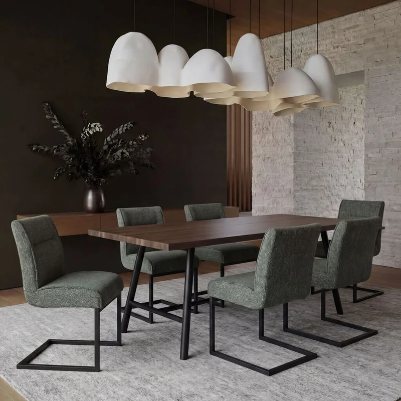 Cleaver Desert Sage and Black Dining Chairs