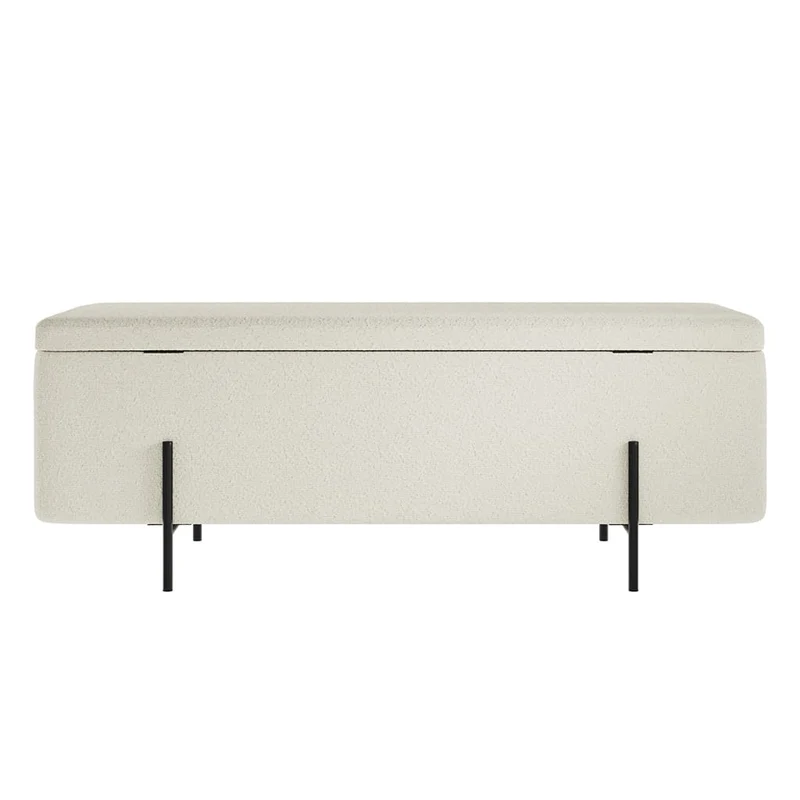 Lola Ivory Boucle Storage Ottoman