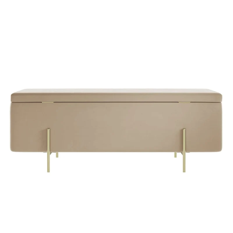 Lola Beige Storage Ottoman