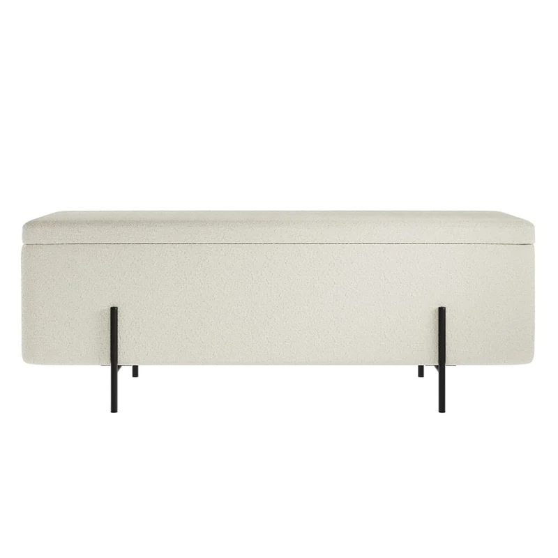 Lola Beige Storage Ottoman