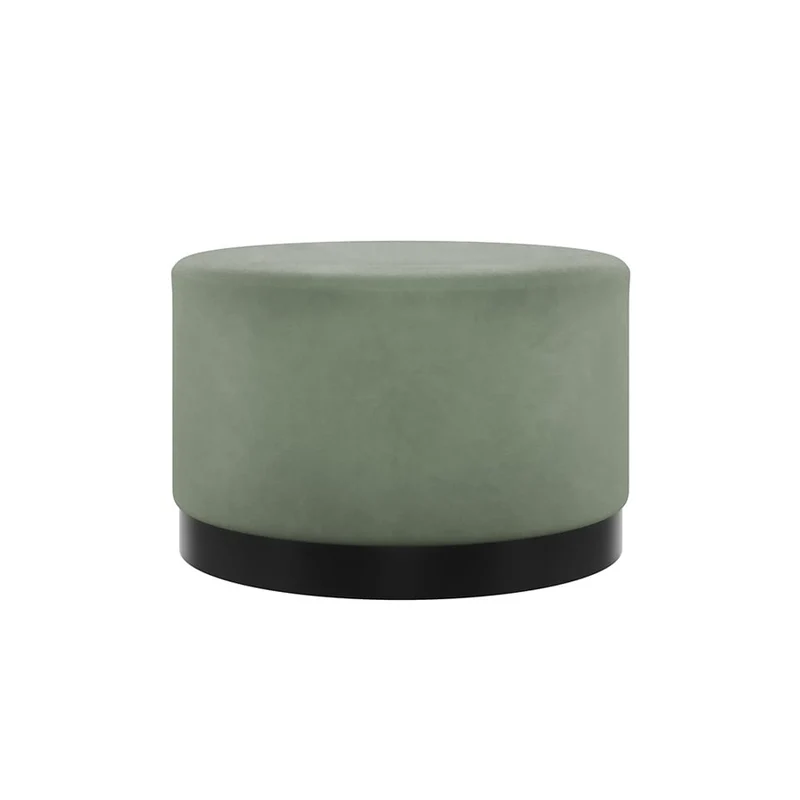 Lara Sage Velvet Small Pouffe
