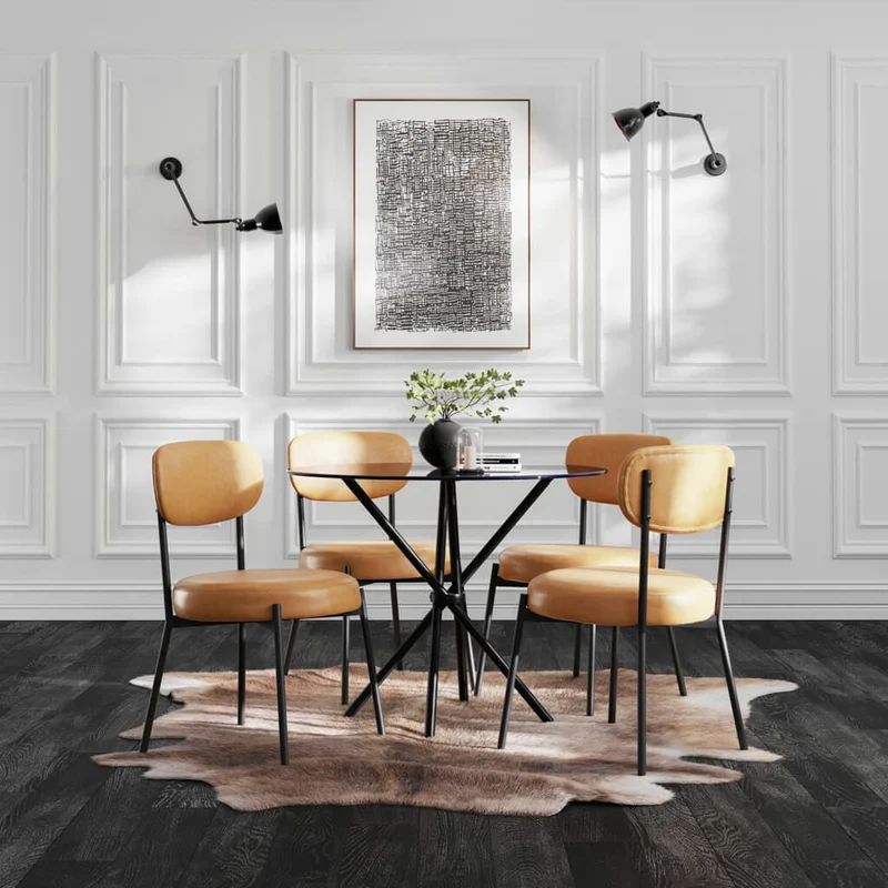Casa Glass & Silver Dining Table
