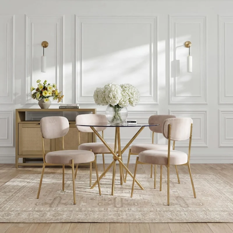 Casa Glass & Silver Dining Table