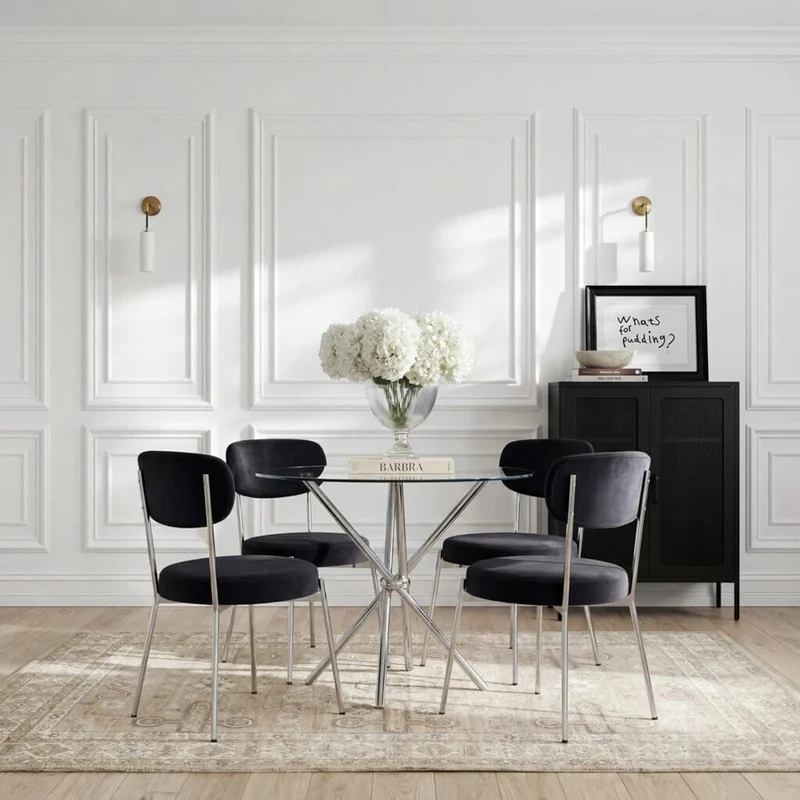 Casa Glass & Black Dining Table