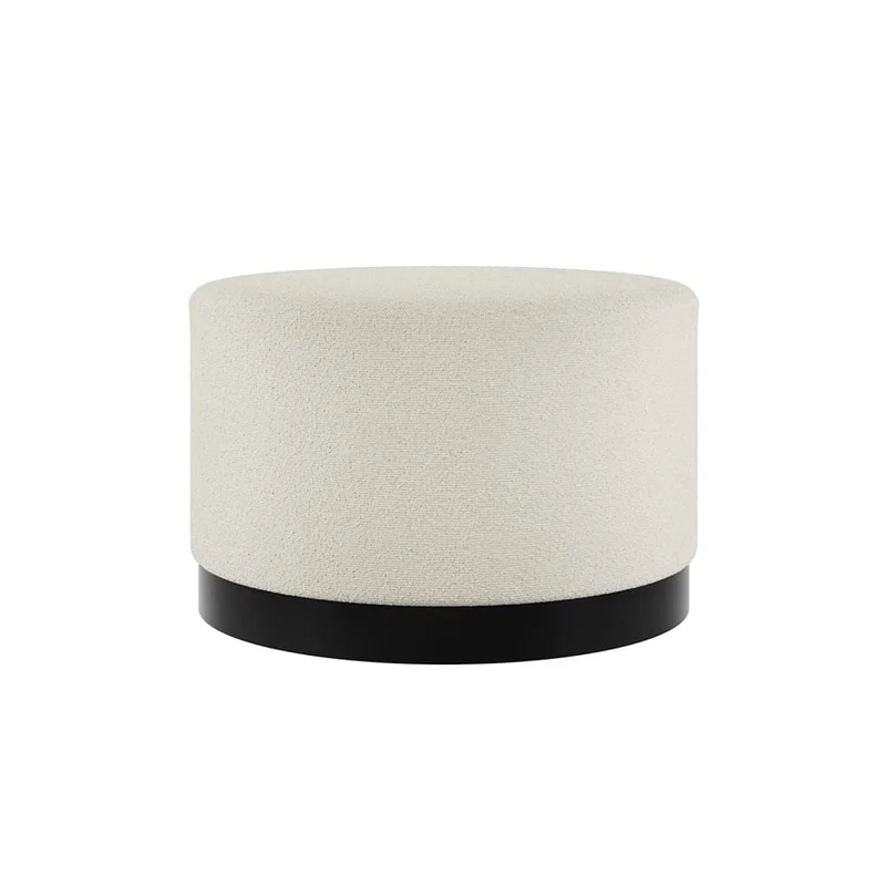 Lara Ivory Boucle Small Pouffe