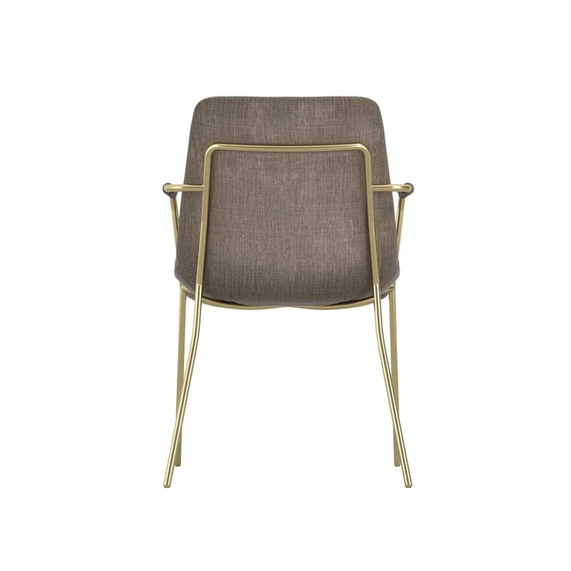 Carlo Taupe and Gold Dining Chair with Arms