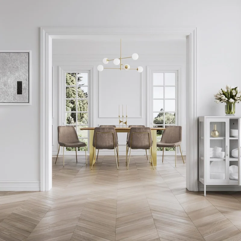 Carlo Taupe and Gold Dining Chair