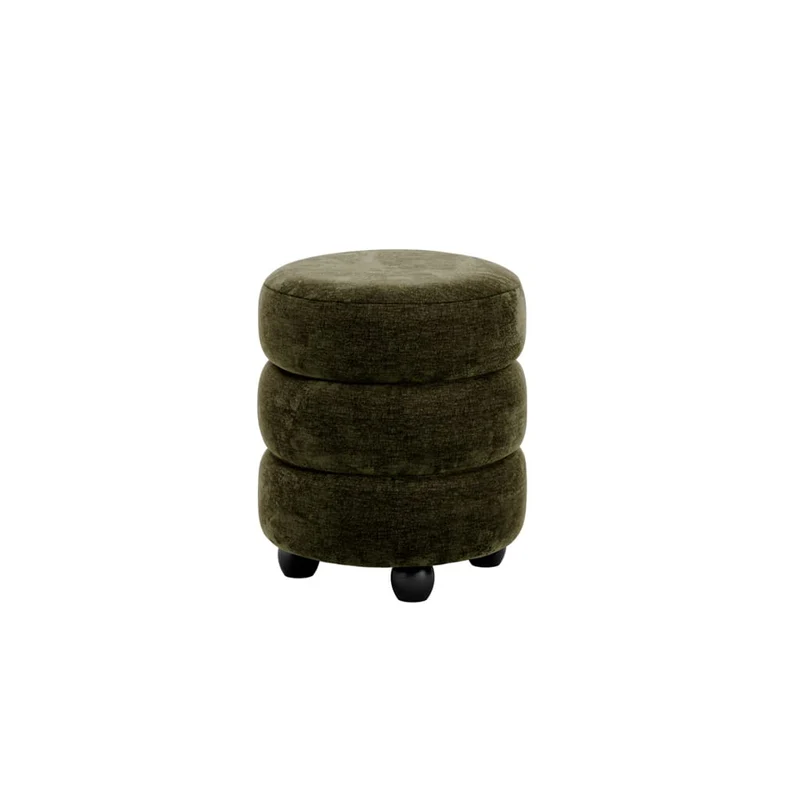 Emi Olive and Black Pouffe