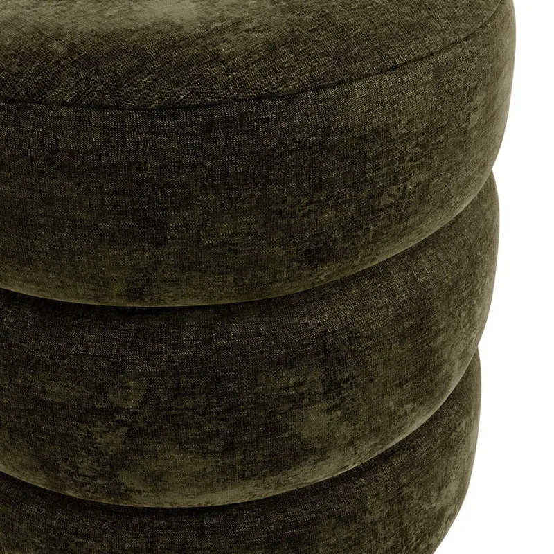Emi Olive and Black Pouffe
