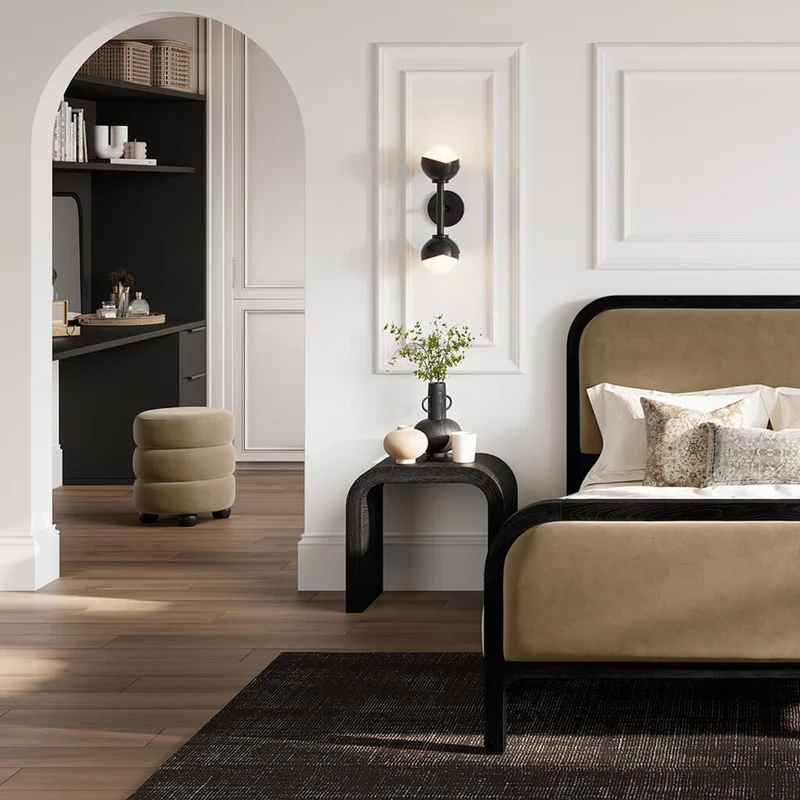 Emi Mole and Black Pouffe